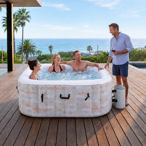 Person inflatable hot tub w - person,